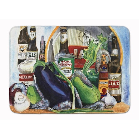 Carolines Treasures Eggplant and New Orleans Beers Machine Washable Memory Foam Mat 1007RUG